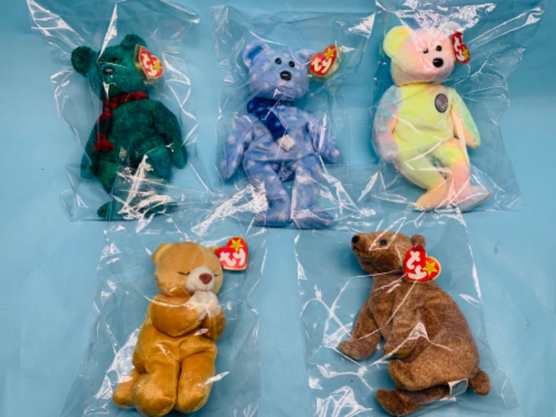 Photo 1 of 278287…5 ty beanie babies bears 