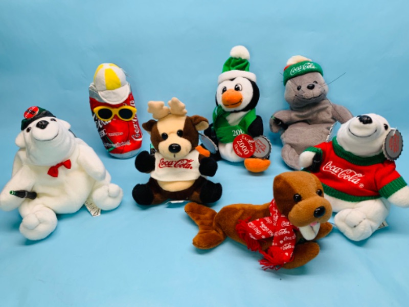 Photo 1 of 278289…7 Coca Cola holiday plushies with tags