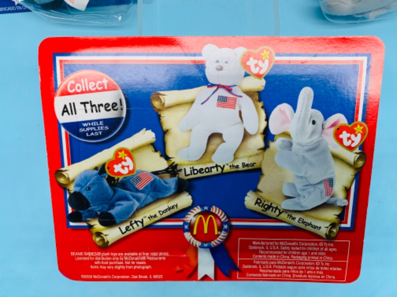 Photo 2 of 278295…McDonald’s ty American trio beanie babies complete set of three in original packages 