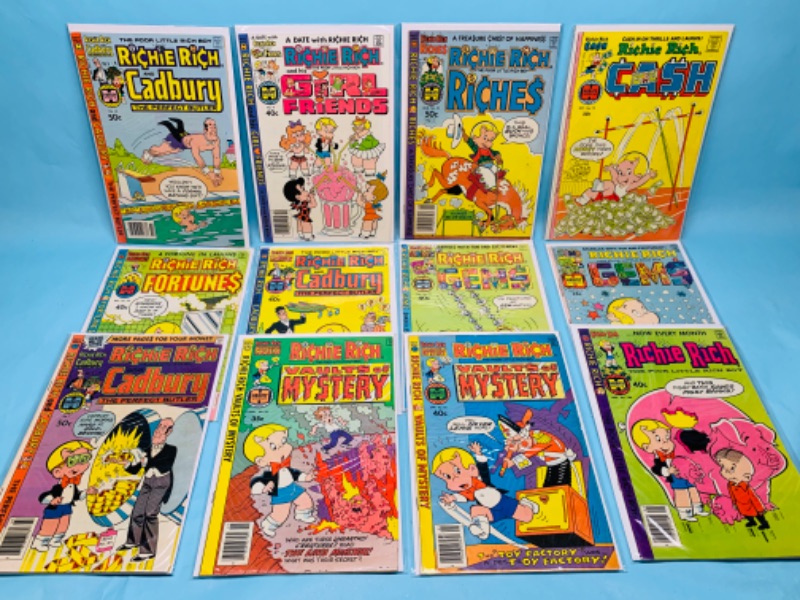 Photo 1 of 278305…12 vintage Richie Rich comics in plastic sleeves 