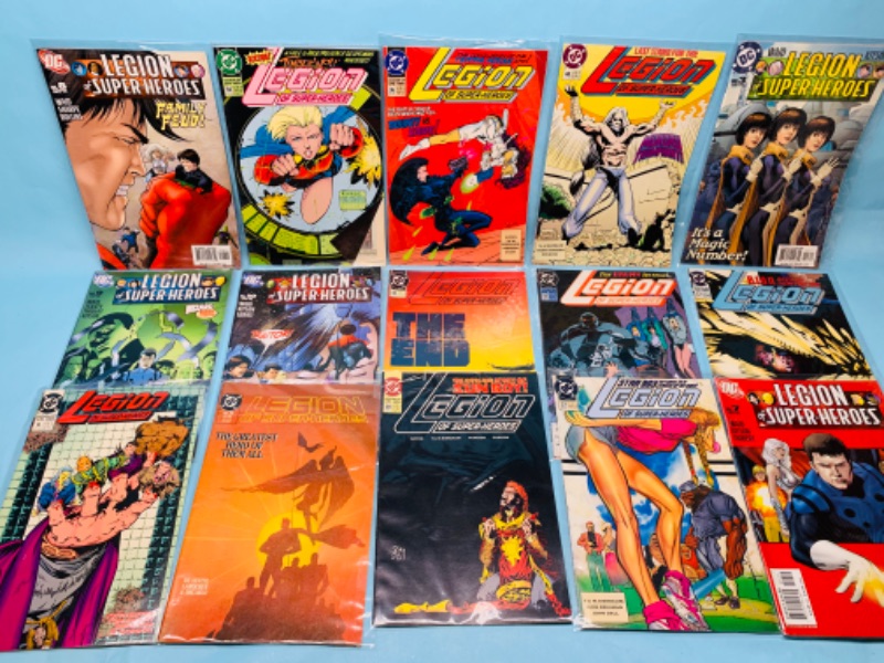 Photo 1 of 278308…15 legion of superheroes comics in plastic sleeves