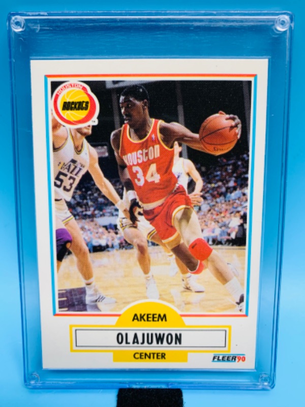 Photo 1 of 278333…fleer 1990 Akeem Olajuwon card 73 in hard plastic case 