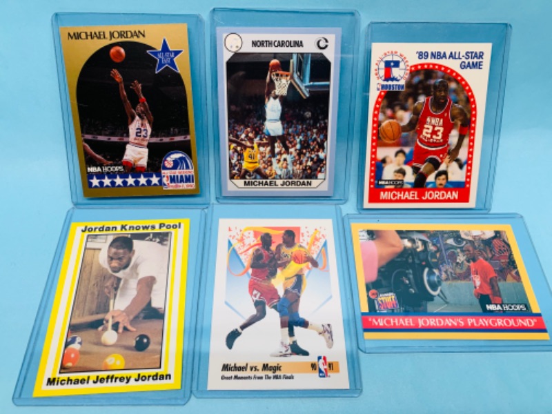 Photo 1 of 278340…6 Michael Jordan trading cards in hard plastic sleeves 