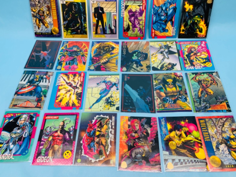 Photo 1 of 278345…24 marvel comic trading cards in plastic sleeves 