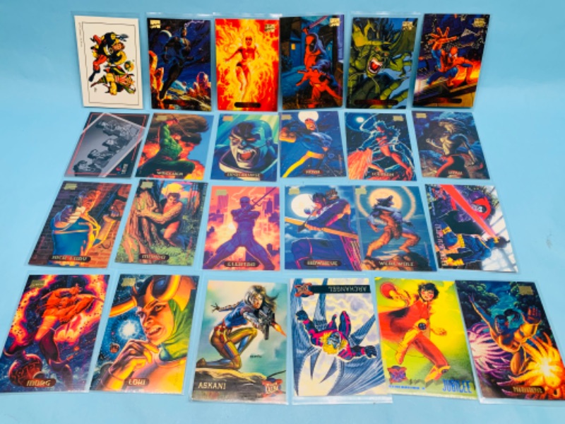 Photo 1 of 278346…24 marvel comic trading cards in plastic sleeves 