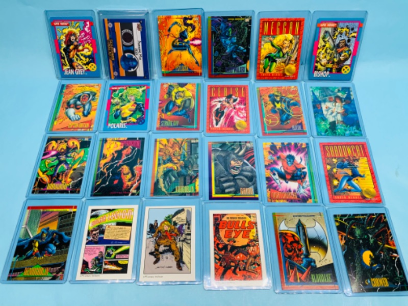 Photo 1 of 278347…24 vintage marvel comic trading cards in hard plastic sleeves 