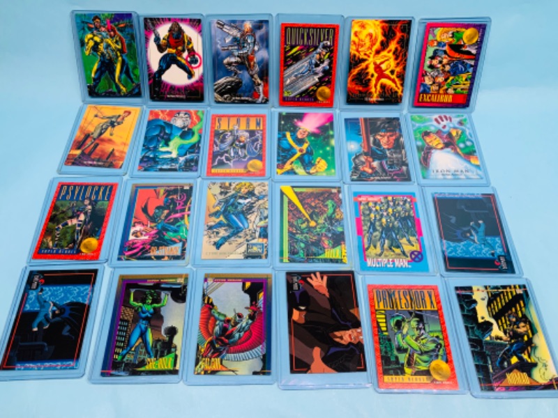 Photo 1 of 278348…24 vintage marvel comic trading cards in hard plastic sleeves 