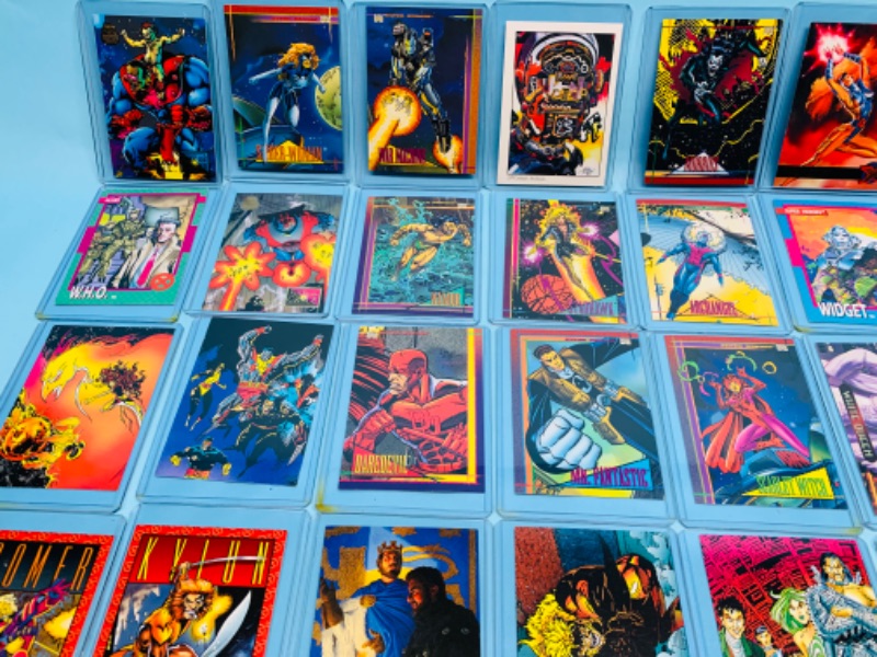 Photo 3 of 278349…24 vintage marvel comic trading cards in hard plastic sleeves 