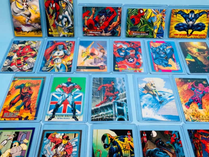 Photo 2 of 278352…25 marvel trading cards in hard plastic sleeves 