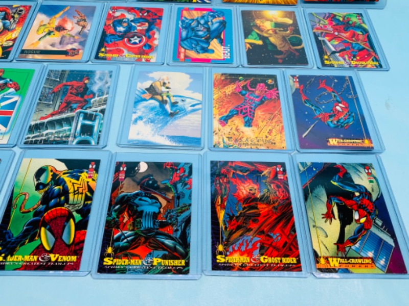 Photo 3 of 278352…25 marvel trading cards in hard plastic sleeves 