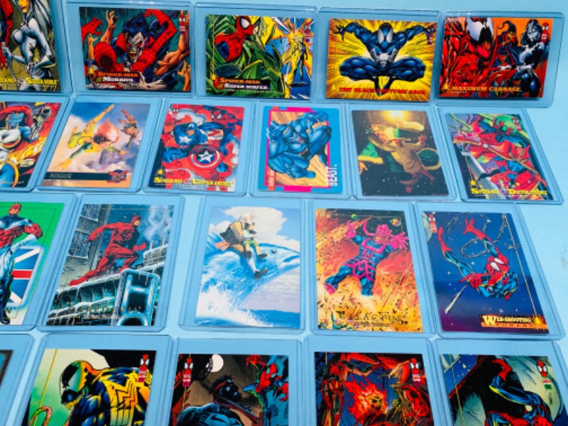 Photo 4 of 278352…25 marvel trading cards in hard plastic sleeves 