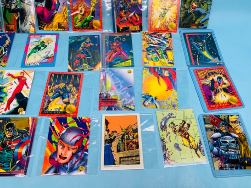 Photo 3 of 278355…29 vintage marvel trading cards in plastic sleeves 