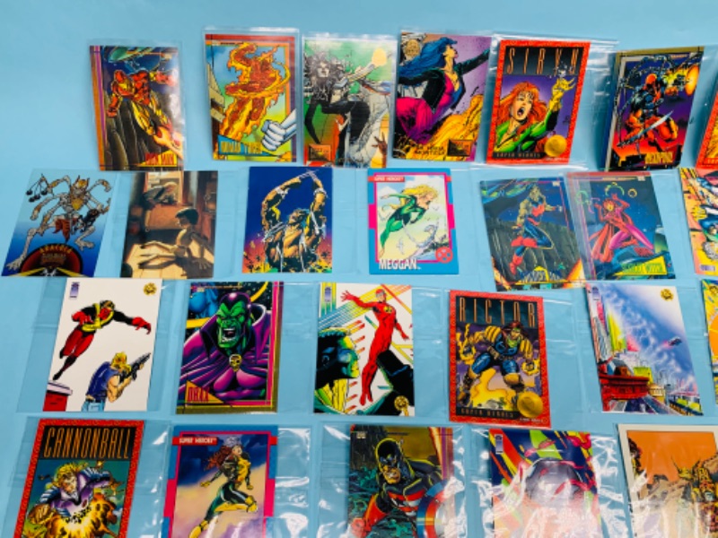 Photo 4 of 278355…29 vintage marvel trading cards in plastic sleeves 