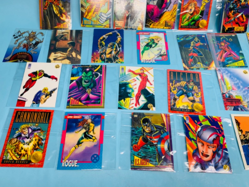 Photo 2 of 278355…29 vintage marvel trading cards in plastic sleeves 