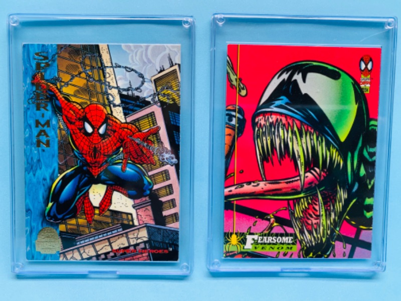 Photo 1 of 278359…two 1994 marvel trading cards in hard plastic cases 