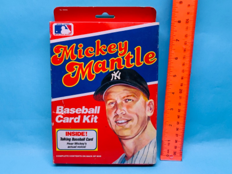 Photo 1 of 278361…vintage sealed Mickey Mantle baseball card kit with talking baseball card included- his actual voice