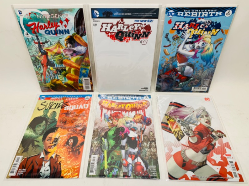 Photo 1 of 278373…6 Harley Quinn and suicide squad comics in plastic sleeves