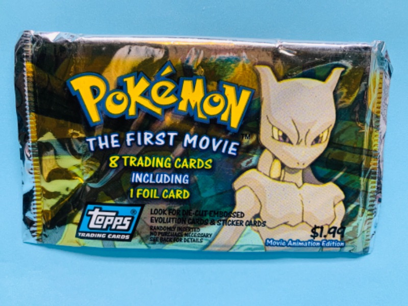 Photo 1 of 278389… factory sealed Topps Pokémon the first movie trading cards booster pack 