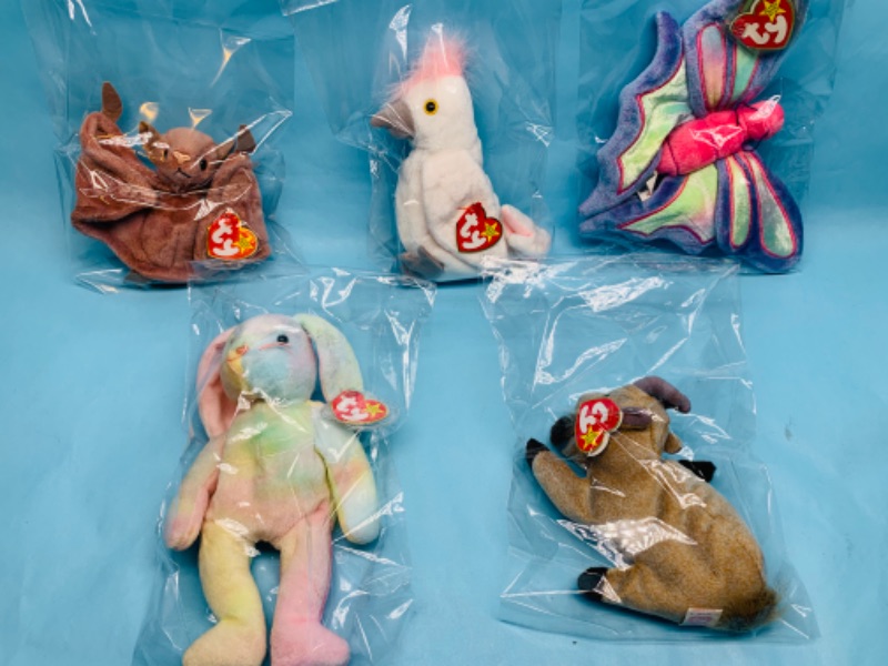 Photo 1 of 278405…5 ty beanie babies in plastic bags 