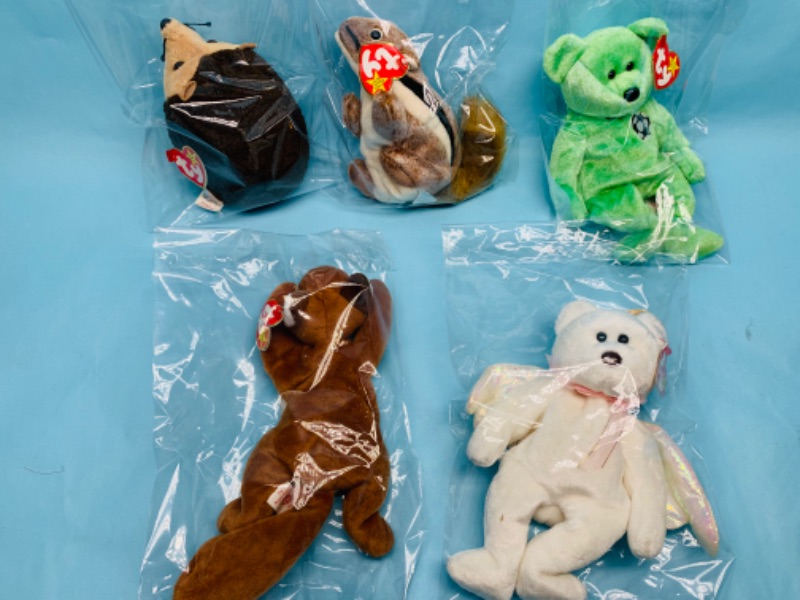 Photo 1 of 278406…5 ty beanie babies in plastic bags 