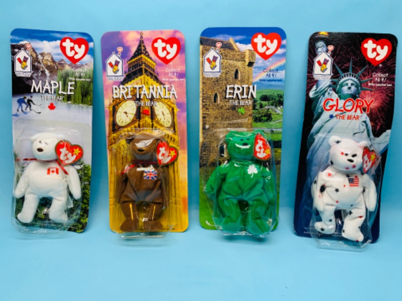 Photo 1 of 278407…4 vintage McDonald’s ty beanie babies complete set of four in original packages. 