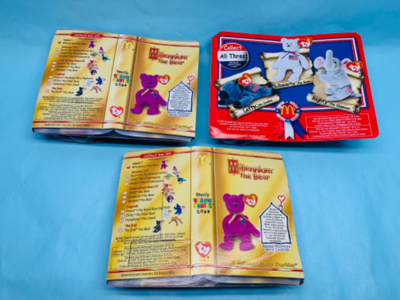 Photo 2 of 278411…3 vintage McDonald’s ty beanie babies in original packages 