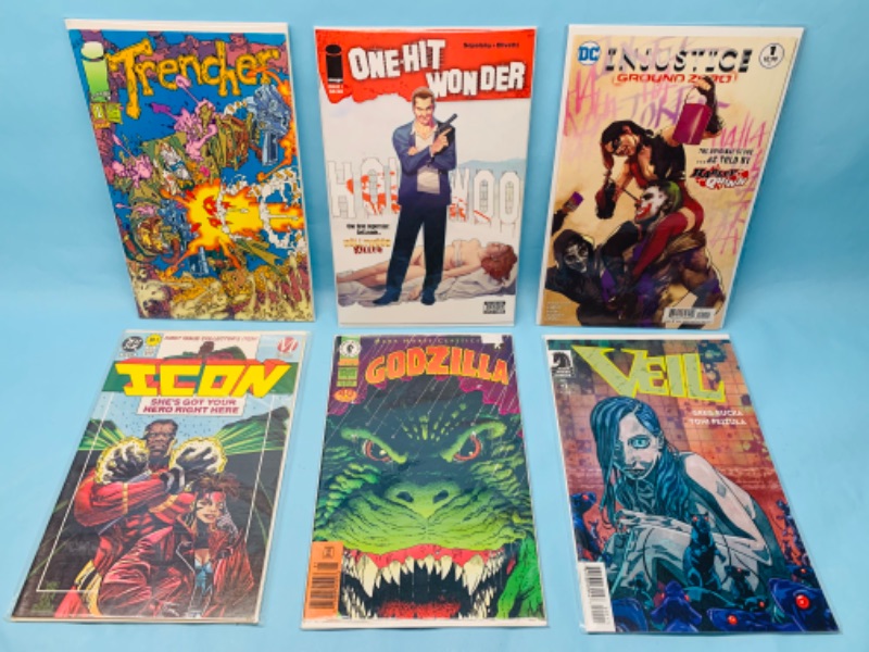 Photo 1 of 278416… six comics all number ones and plastic sleeves