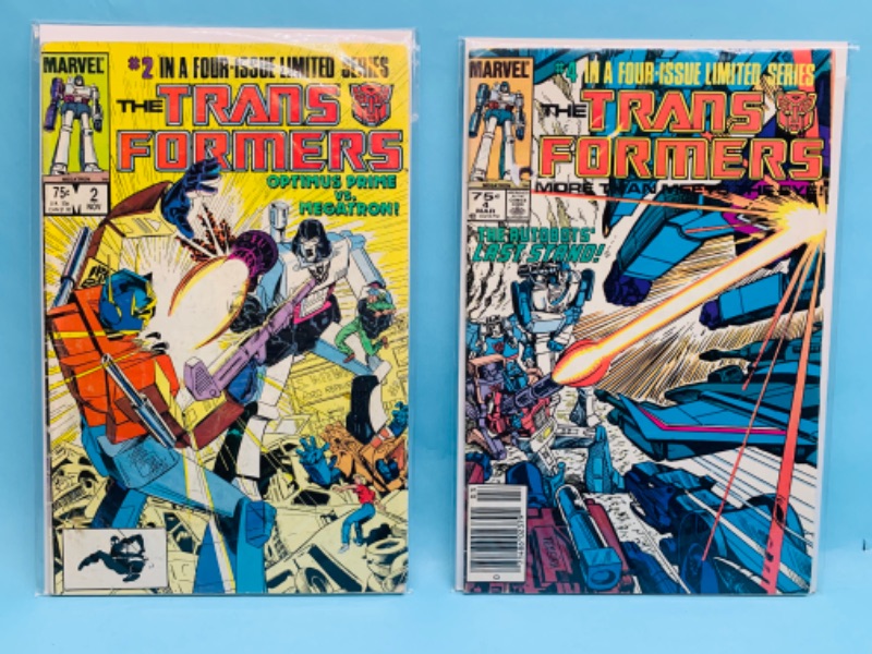 Photo 1 of 278422…vintage the transformers comics 2 and 4 in plastic sleeves 