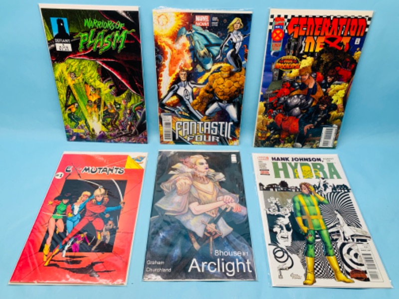 Photo 1 of 278423… six comics all number ones in plastic sleeves