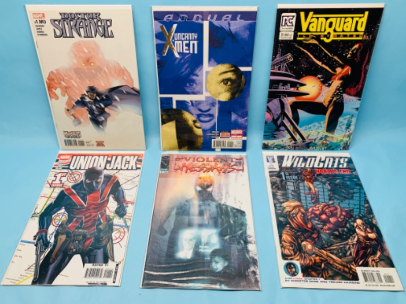 Photo 1 of 278424… Six comics all  number ones in plastic sleeves