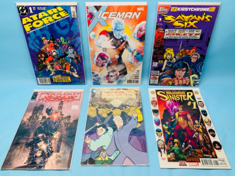 Photo 1 of 278426… six comics all number ones in plastic sleeves