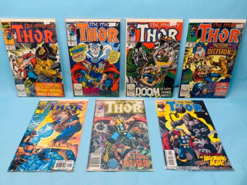 Photo 1 of 278431…7 Mighty Thor comics in plastic sleeves
