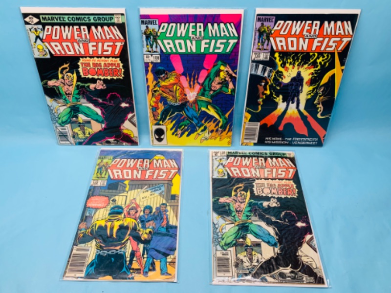 Photo 1 of 278451…5 vintage PowerMan and iron fist comics in plastic sleeves