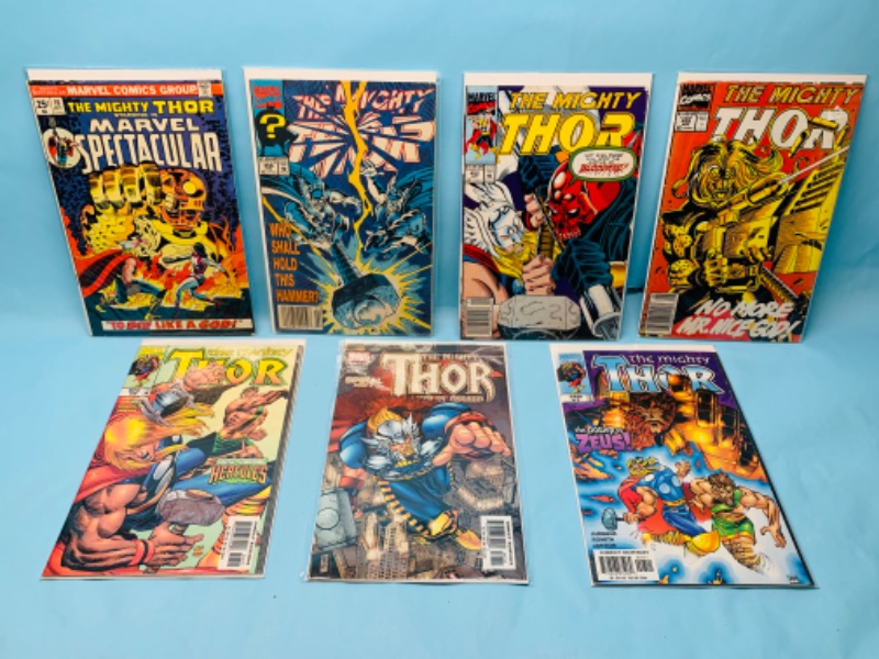 Photo 1 of 278456…7 Thor comics -some older- in plastic sleeves 