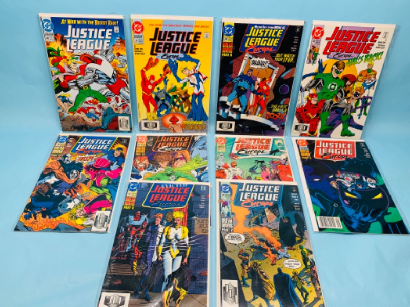 Photo 1 of 278465…10 justice league Europe comics in plastic sleeves