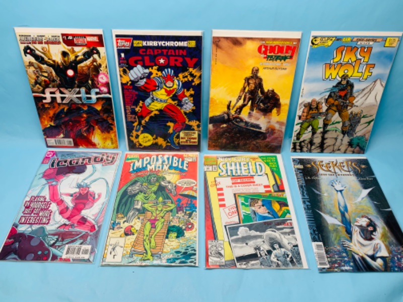 Photo 1 of 278476…8 comics all number ones in plastic sleeves