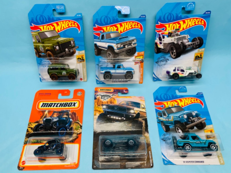 Photo 1 of 278495…6 hot wheels / matchbox die cast off-road cars in original packages 