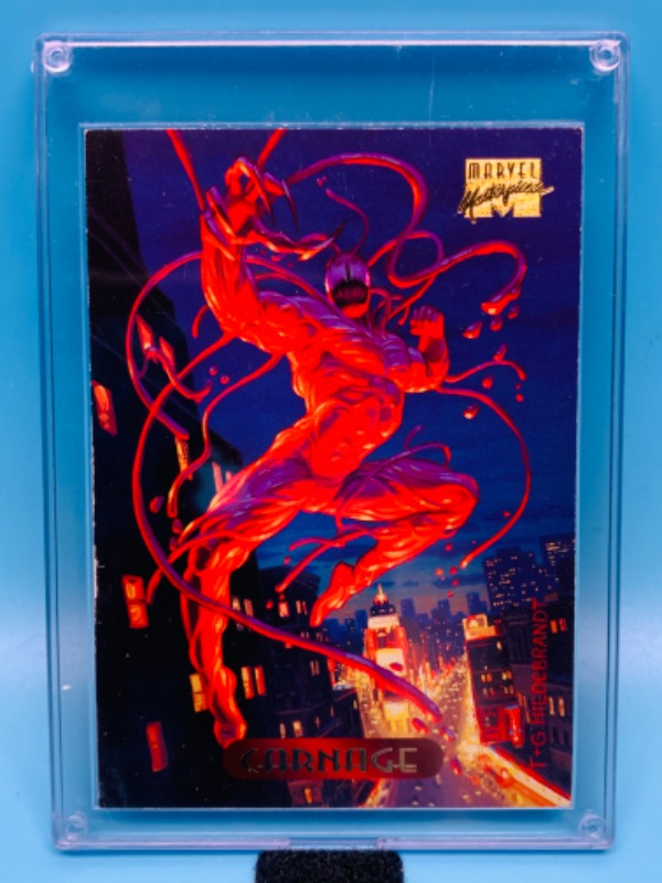 Photo 1 of 278513…1994 Marvel masterpieces carnage card 20 in hard plastic case