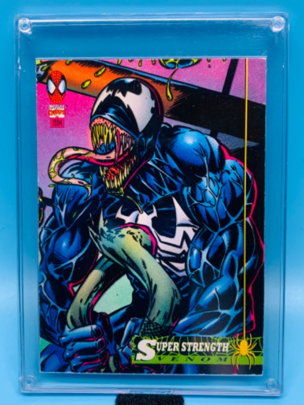 Photo 1 of 278515…1994 Marvel super strength venom card 18 in hard plastic case