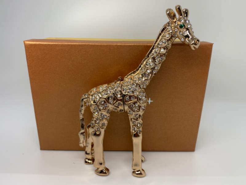 Photo 1 of 278552…5” impulse jeweled and crystal enamel hinged trinket box in satin lined box 