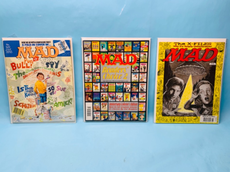 Photo 1 of 278578…3 vintage mad magazines in plastic sleeves 