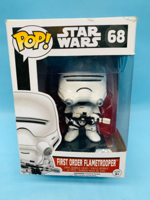 Photo 1 of 278590…Funko pop Star Wars first order flame trooper vinyl bobble head in original box