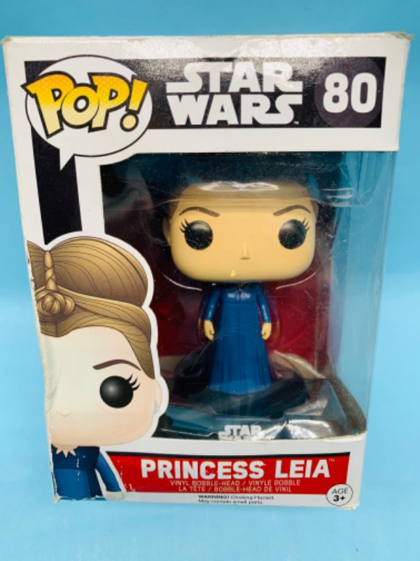 Photo 1 of 278592…box damage- Funko  pop Star Wars princess Leah Vinyl bobble head in original box