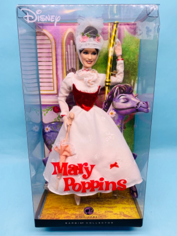 Photo 1 of 278601…Disney Mary poppins Barbie pink label doll in original box. Corner of box has cracks 