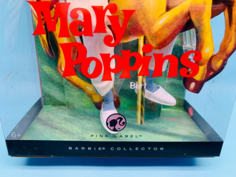 Photo 3 of 278605… Disney Barbie pink label Mary Poppins Bert doll in original box. Corner of box has cracks 
