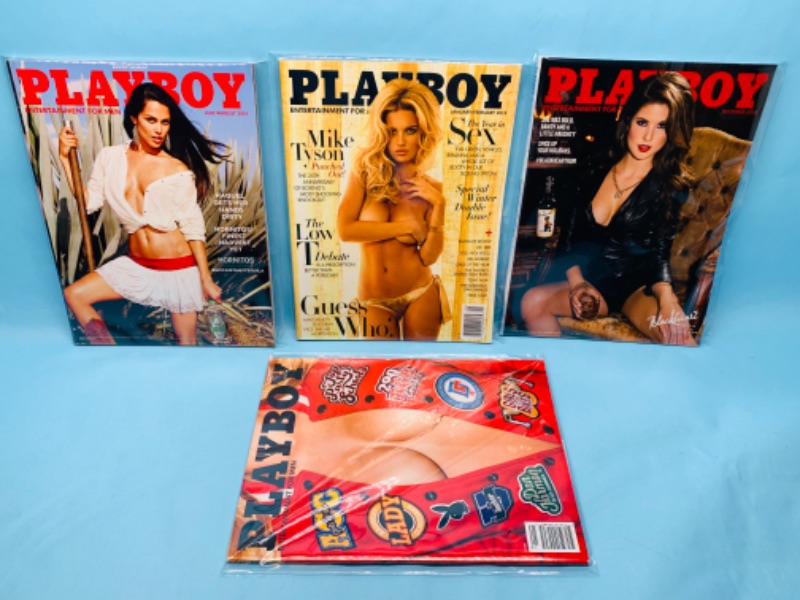 Photo 1 of 278608…adults only- 4 playboy magazines in plastic sleeves 