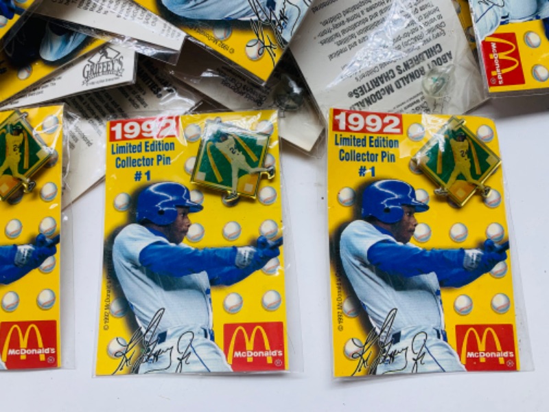 Photo 2 of 278613… 50 McDonald’s 1992 Ken Griffey Jr. pins in packages 