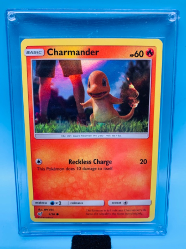 Photo 1 of 278619…Pokémon charmander 4/18 holo card in hard plastic case 