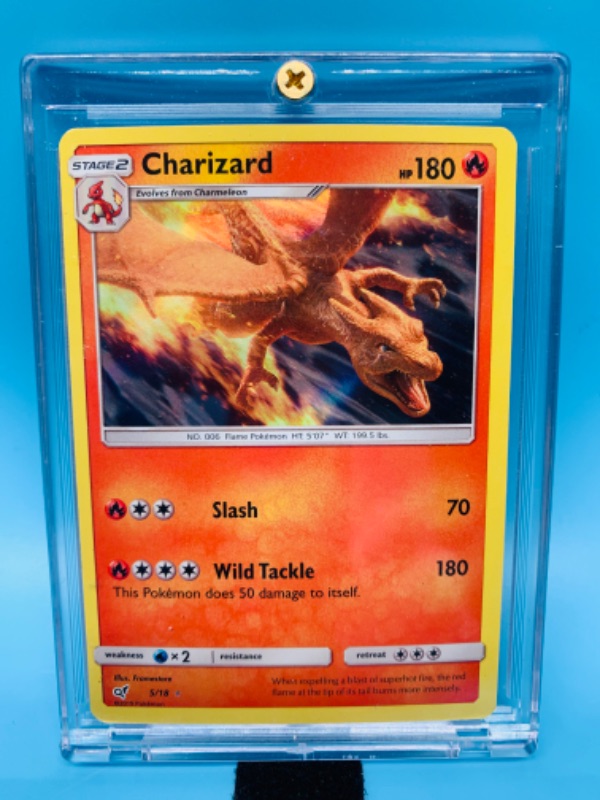 Photo 1 of 278620…Pokémon charizard 5/18 holo card in hard plastic case 