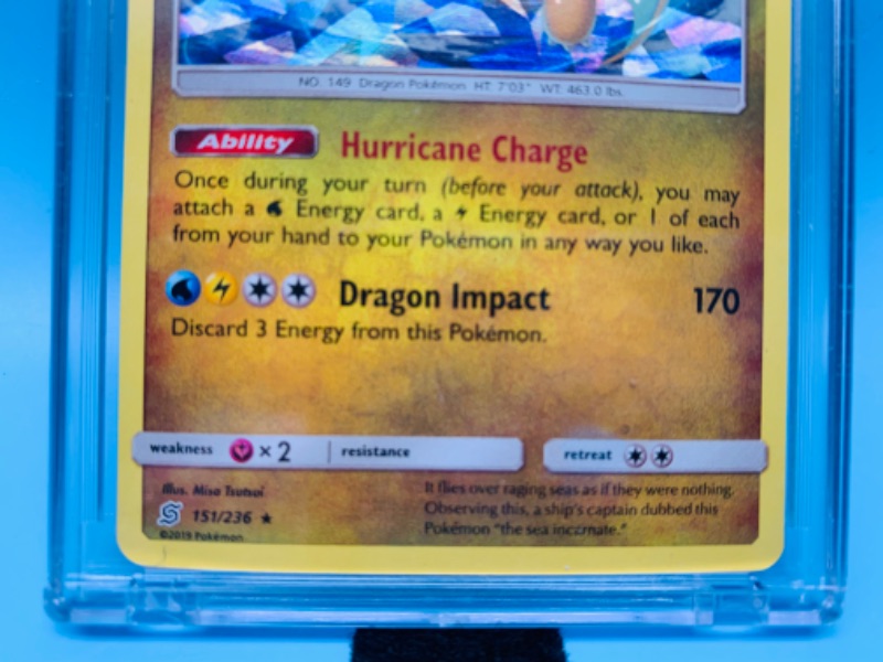 Photo 2 of 278621…Pokémon dragonite 151/236 holo card in hard plastic case 